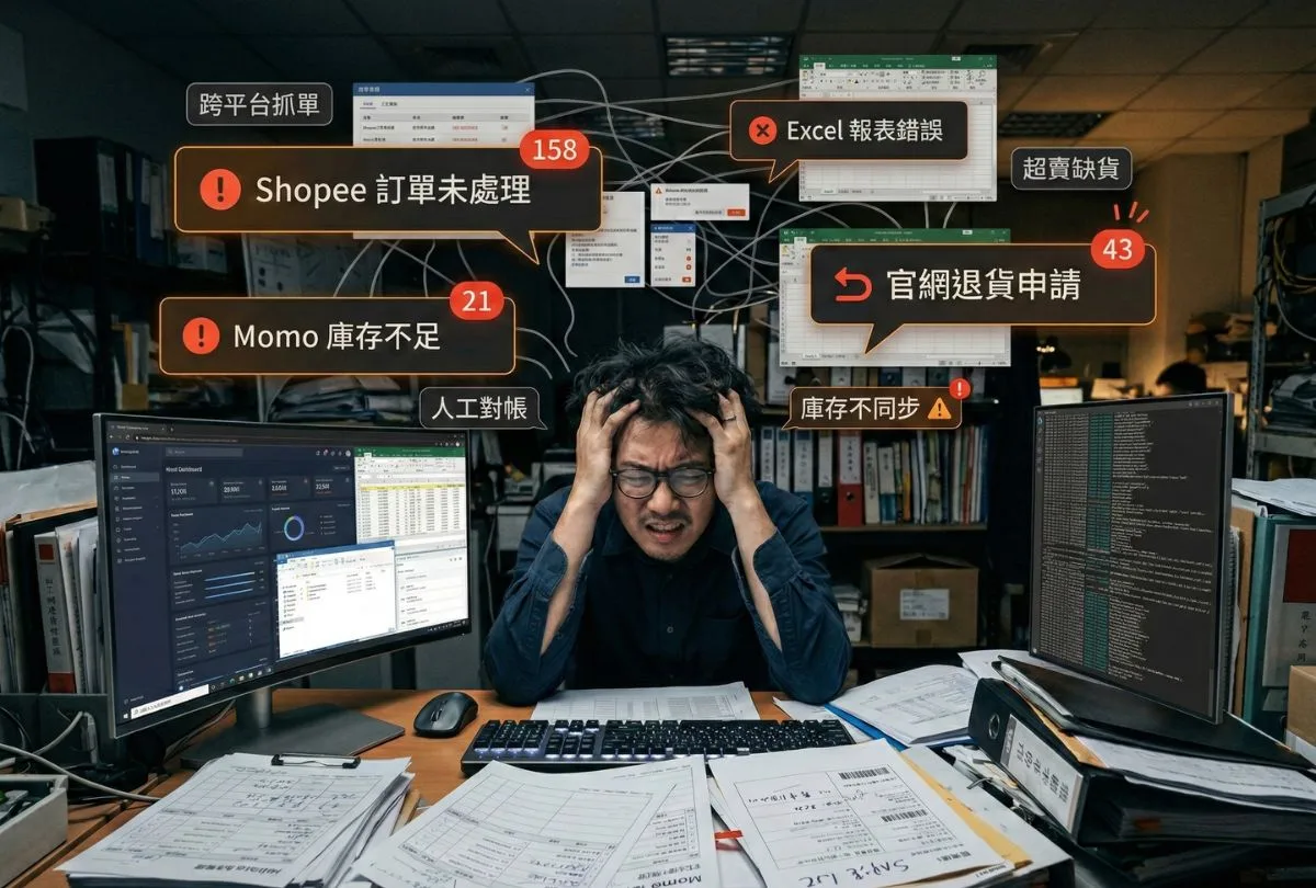 多平台訂單碎片化:跨後台手動抓單的困境